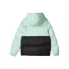 Veste en duvet tissée à capuche décontractée à blocs de couleur « Vert Noir »