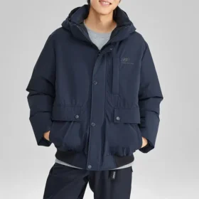 Veste en duvet Waterproof à capuche de la série Lifestyle « Noir »