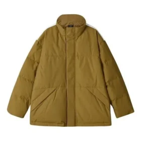 Veste en duvet zippée avec lettres imprimées de la série Sport Lifestyle « Tan »