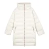 Veste matelassée à col montant et fermeture éclair, couleur unie « Blanc »