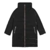 Veste matelassée unie à col montant et fermeture éclair « Noir »