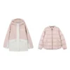 Veste réversible à capuche et fermeture éclair à blocs de couleur « Rose Blanc »