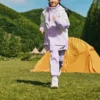 Veste tissée décontractée « Violet Blanc »