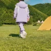 Veste tissée décontractée « Violet Blanc »